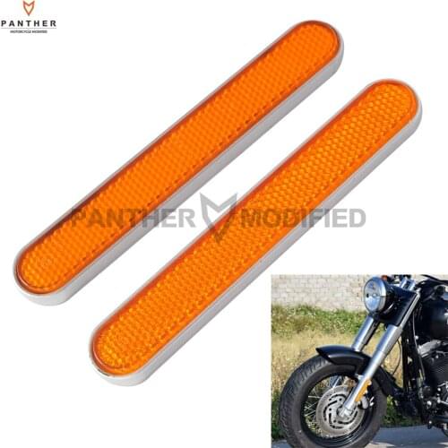 Orange Motorcycle Front Fork Leg Reflectors Shock Reflective Case for Harley Davidson Softail Dyna Fatboy Sportster XL 883 1200