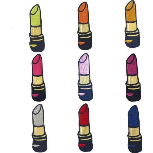 Lipstick iron on patches for clothing embroidery DIY Stickers applique Badge