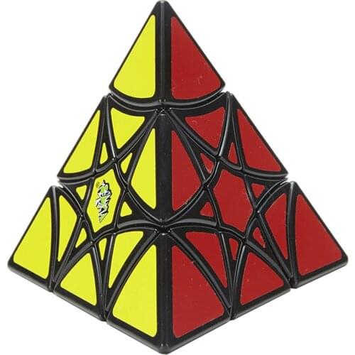 Plastic Speed Cube, 3x3x3 Pyramid Speed Cube Triangle Puzzle Cube Enhanced Edition - Turns Quicker and More Precisely