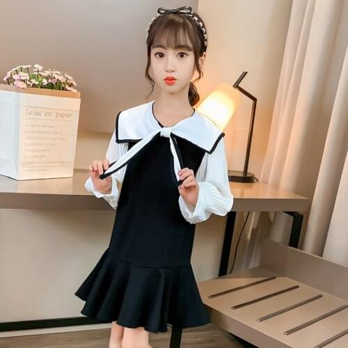 Kids Dress for Girl Spring Long Sleeve Bow Princess Dress Elegant Girls Dress Children Party Clothing 3 4 6 8 10 12 Yrs