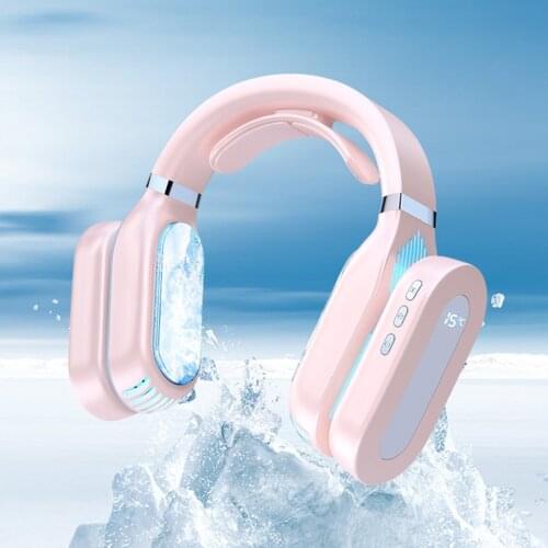 Hanging Neck Fan Mobile Air Conditioner No Leaf Mute Neckband Portable Fan Heating Cooling Instrument Rechargeable Cooling Fan