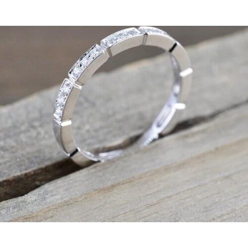 Simple Bride Round Zircon Engagement Ring Luxury Female White Crystal Stone Ring Rose Gold Silver Color Wedding Rings For Women