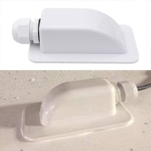 ABS Solar RV Yacht Stand Roof Duct Cable Entry Single Hole Round Junction Box White