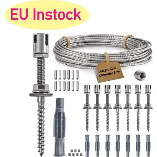 Stainless Steel Trellis For Climbing Plants Professional System As Complete Set With Wall Brackets And 3 Mm Steel Cable