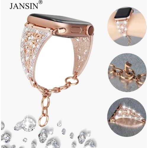 Luxury Bling Diamond strap for Apple Watch Band Series 6 SE 5 4 3 Metal Strap Watch Bracelet For apple watch 42mm 40mm 38mm 44mm