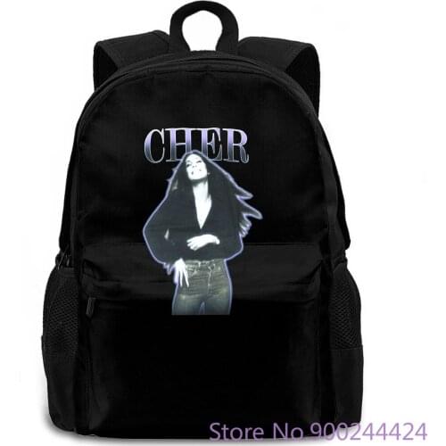 Cher Purple Outline Vintage Pic Black New Official Merch women men backpack laptop travel school adult student