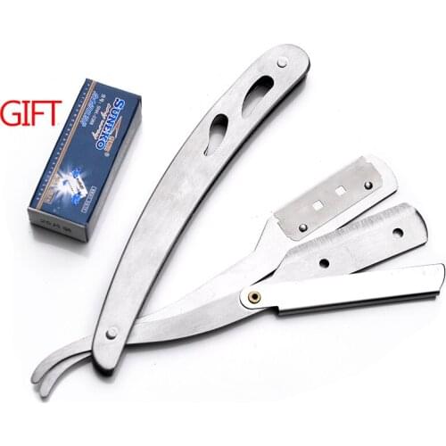 Barber Use Edge Steel Razor Folding Shaving Knife Holder Rack With Blade Buy 1 Razor get 1 box(25pcs) Razor Blade Free