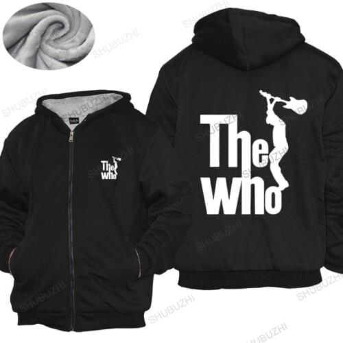 Homme hoodies winter men thick hoody The Who Mens hoodies Retro Mod Music Man with Guitar Mens thick hoody Euro size TOPS