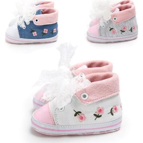Baby Shoes Baby Infant Kid Girl Embroidery Flower Soft Sole Crib Toddler Summer Princess First Walkers Causal Shoes 0-18M
