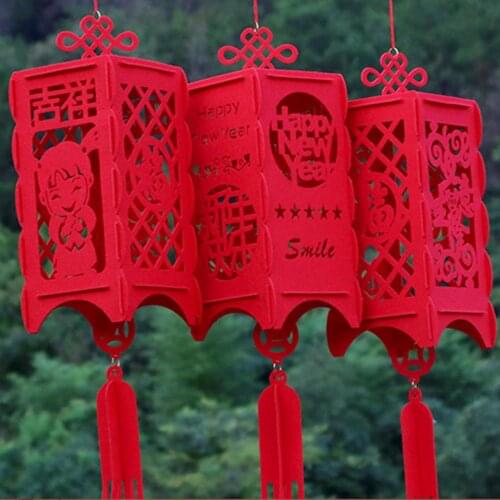 Dropshipping Chinese New Year Square Palace Lantern Hollow Inlaid Spring Festival Decoration New Year Scene Layout Decorations