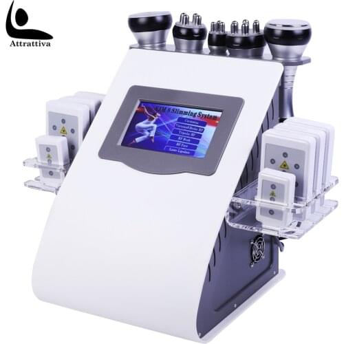 6 In 1 40K Ultrasonic Cavitation Vacuum Radio Frequency Laser 8Pads Lipo Laser Slimming Machine Weight Loss Machine for Home Use