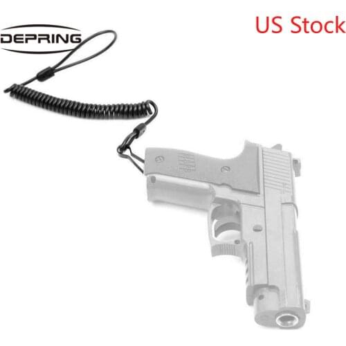 High Quality Tactical Pistol Lanyard Coiled Lanyard for Scaffold Sports Keychain with A Black Rubber Exterior Laminate US Stock