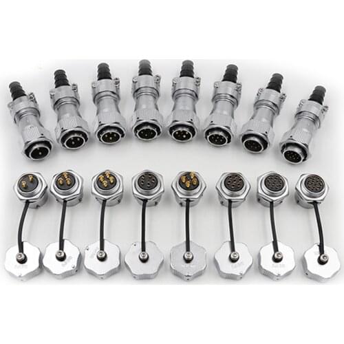 WEIPU WY20 TI+ZM M20 Waterproof Connector 2 3 4 5 6 7 9 12 15 Pin Aviation Male Plug Female Socket Display Light Power Adapter