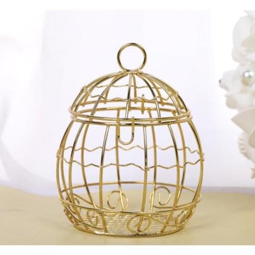 Gold Wedding Favor Box European romantic wrought iron birdcage wedding candy box tin box LX6894