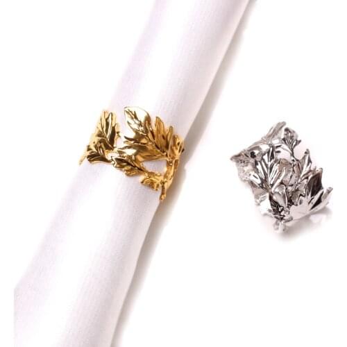 1Pcs Leaf Napkin Buckle Ring Hotel Western Table Model For Wedding Receptions Gifts Home Room Christmas Decoration Hotel Banquet