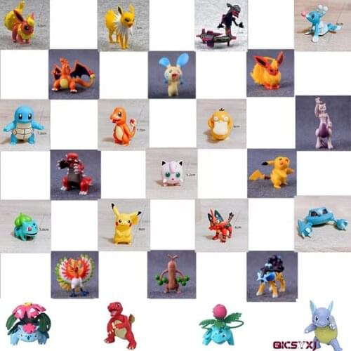5-9cm Pokemon Figure Zekrom Reshiram Wobbuffet Jigglypuff Pikachu Toys Lugia Psyduck Model Charizard Venusaur Blastoise Solgaleo