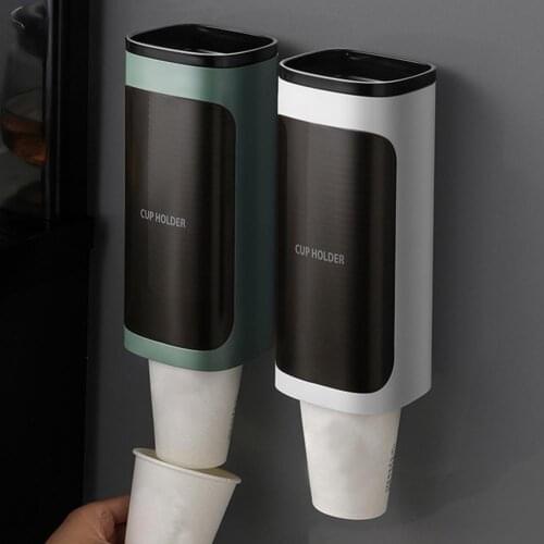50%HOTPaper Cup Storage Double Barrel Wall Mounted Plastic Versatile Disposable Cup Dispenser for Home
