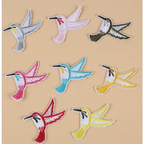 50pcs/lot Embroidery Patches Flying Bird Clothing Decoration Backpack Sewing Accessories Diy Iron Heat Transfer Applique