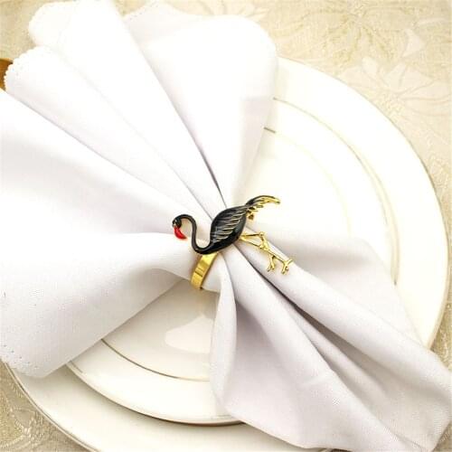 6pcs Western Restaurant Napkin Ring Hotel Flamingo Napkin Ring Dinner Party Wedding Mouth Cloth Ring