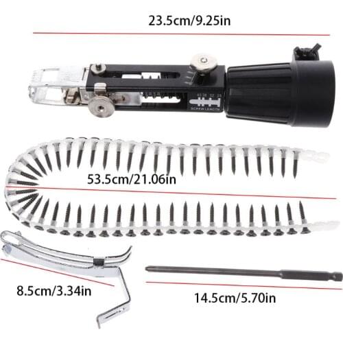 Automatic Screw Spike Chain Nail Gun Adapter For Electric Drill Woodworking Tool Cordless Power Drill Attachment