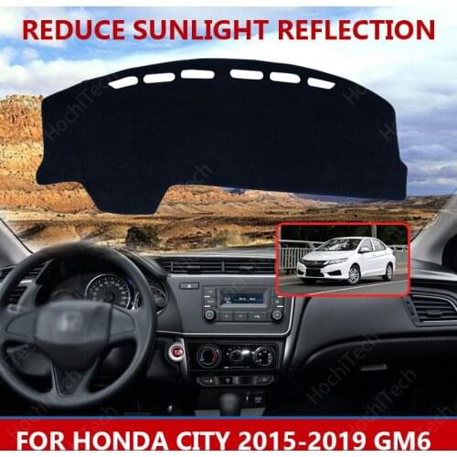 Car styling Suede Leather Dashmat Dashboard custom Cover Pad Dash Mat Carpet for Honda City 2015-2019 GM6