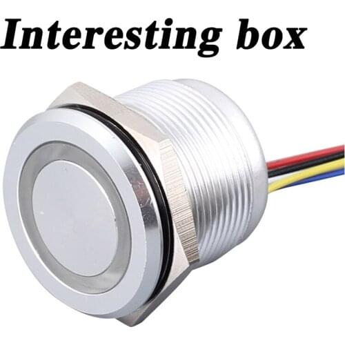 Free shipping Micro travel switch 19/22mm metal button round three or four color lights DIY handmade accessories