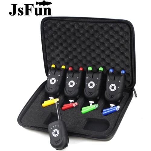Wireless Fishing Bite Alarm and Receiver 4+1 Led Indicator Electronic Fish Bite Buzzer Carp Fishing Tackle Sound Alert Kit FO365