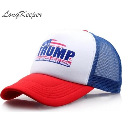 LongKeeper Donald Trump President Snapback Adjustable Mesh Baseball Caps Make America Great Again Breathable Re-Election Hat