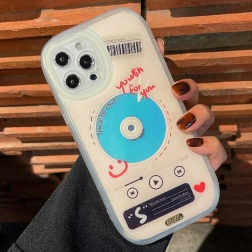 Sumkeymi Laser CD player Phone Case For iphone 12 11 Pro Max 7 8 plus X XR XS Cover Fashion Silicone Anti-fall protective Cases