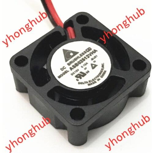 Detla Electronics ASB02512VHA DC 12V 0.12A 25x25x10mm 2-Wire Server Cooling Fan