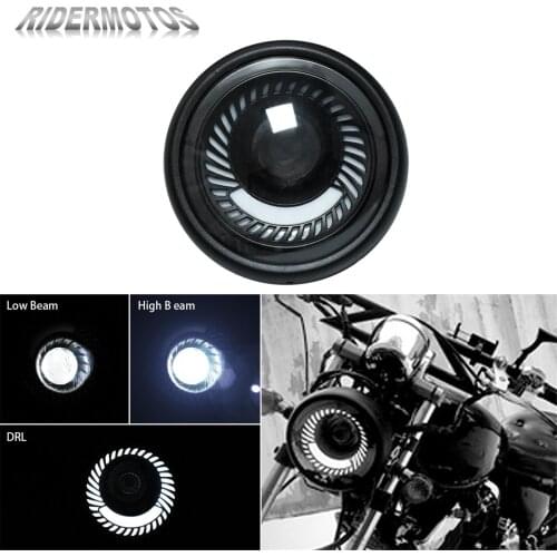 Motorcycle 6.5'' Vintage LED Protection Headlight High Low Beam For Harley Dyna Touring Sportster XL Choppers Cafe Racer Custom