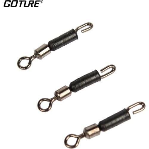 Goture 200pcs/lot Solid Rings Fishing Swivel With Soft Barrel Sleeve Fishing Accessories Hook Lure Connector