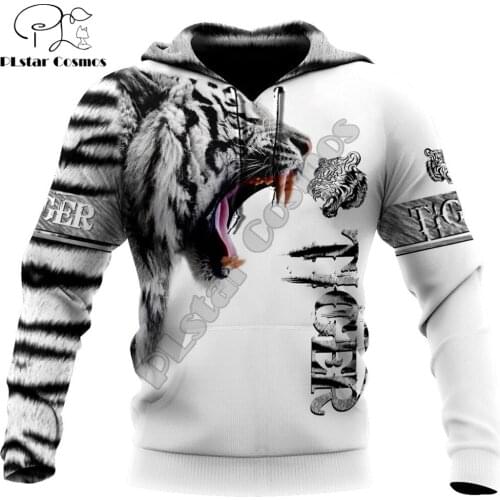 Beautiful White Tiger Skin 3D All Over Printed Unisex Deluxe Hoodie Men Sweatshirt Zip Pullover Casual Jacket Tracksuit KJ0302