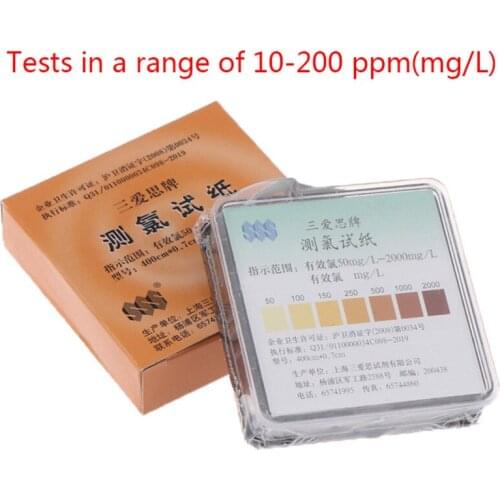 Hot 1PC 50-2000 mg/L Measuring chlorine test paper Free chlorine test strips Available chlorine