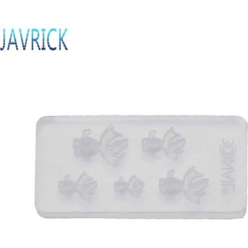 Cute Vivid Mini Size Goldfish Pendant Silicone Resin Mold Jewelry Making Tools F3MD
