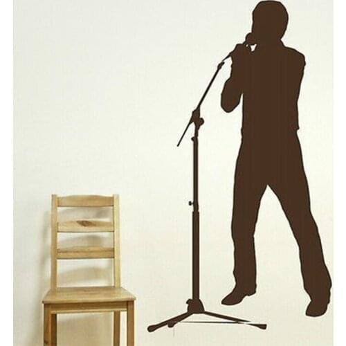 Diy Boys Singer Wall Stickers Home Decor Music Microphone Patern Wall Decals Music Lover Living Room Wall Paper For Boys Room
