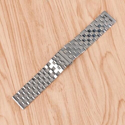 24mm 26mm Silver Solid Watch Band for Men Watches Watchband Stainless Steel Replacement Wristwatch Band Strap + 2 Spring Bars