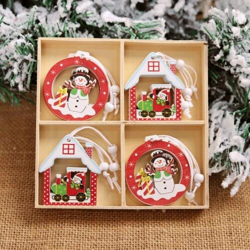 Christmas Wooden Pendant Merry Christmas Decorations for Home 2021 Cristmas Ornament Xmas Navidad Gifts Happy New Year 2022