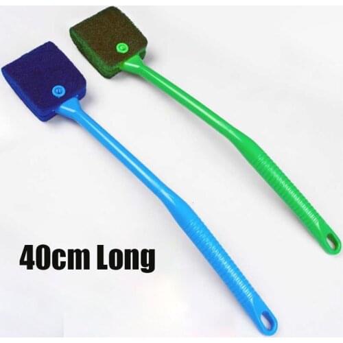 Fish tank cleaning brush sponge aquarium fish tank glass brushes double-sided long handle fish tank clean brush cleaning tool