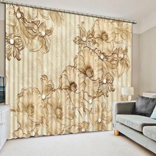 Printing blackout curtains customize 3d curtains Euporean pattern living room bedroom kitchen high quality curtain