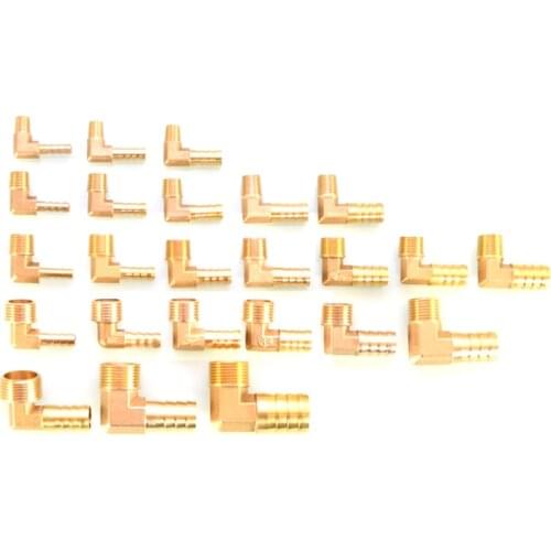 6mm 8mm 10mm 12mm Hose Barb x 1/8" 1/4" 3/8" 1/2" BSP Male Thread Elbow Brass Pipe Fittings Barbed Coupling Connector