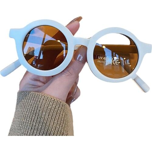 2021 Kids Sunglasses Children Boys Girl UV400 Sun glasses Cute Eyewear Outdoor Baby Round Sunglasses one size 2-6 Years