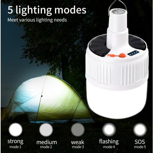 Solar Light Bulb Tent Camping Fishing Solar Lamp Rechargeable 24LED/42LED Remote Control Outdoor Accessorices Emergency Lights
