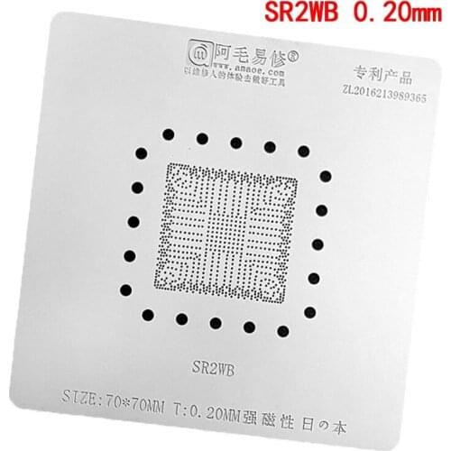 SR2WB Notebook BGA Stencil Reballing IC Pins Soldering Tin Plant Net Heating Template 0.20mm Thickness AMAOE Anti Drum-up