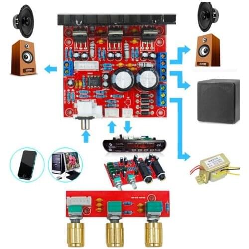 TDA2030A 2.1 Stereo Audio Amplifier 3 Channel Subwoofer Bass Amplifier Board