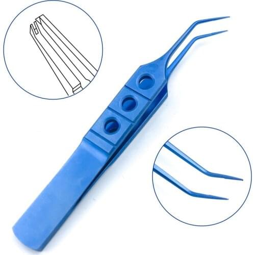 Titanium Kelman-Mcpherson angle Toothed Forceps Ophthalmic forceps microsurgical instrument