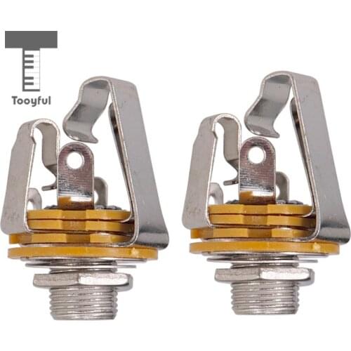 Tooyful 1/4" 6.35mm Stereo Input Jack Plug Socket for Electric Guitar Bass, Guitar Pickup output jack, Guitar parts