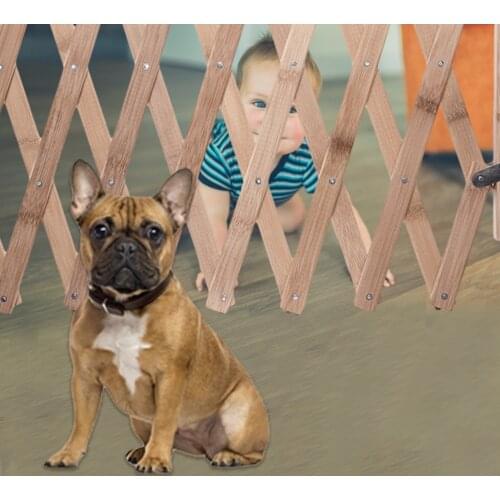 Retractable Pet Isolation Door Wooden Fence Retractable Fence Stair Door Baby Door Stair Gate Extendable Safety Gate