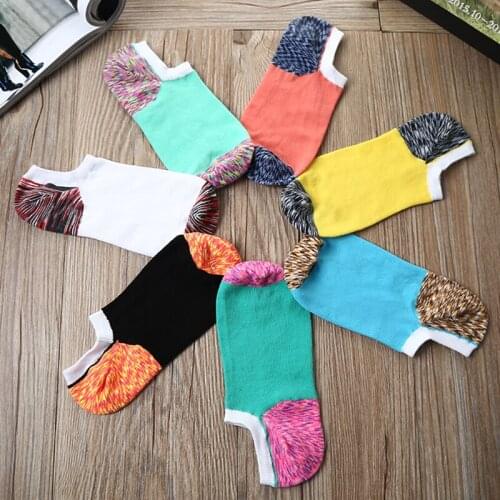 YEAMOLLY Spring Women Cotton Cute Lovely Ankle Short Socks Colorful National Trend Low Student shallow mouth slippers socks Kids