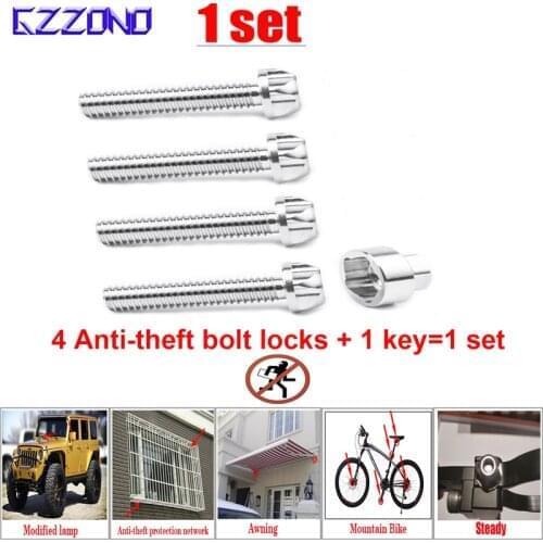 Security Anti Theft Screws Bolt 304 Stainless M8 M10X70mm Steel Mountain Bike Awning Car Accessories For Car Styling LED Light